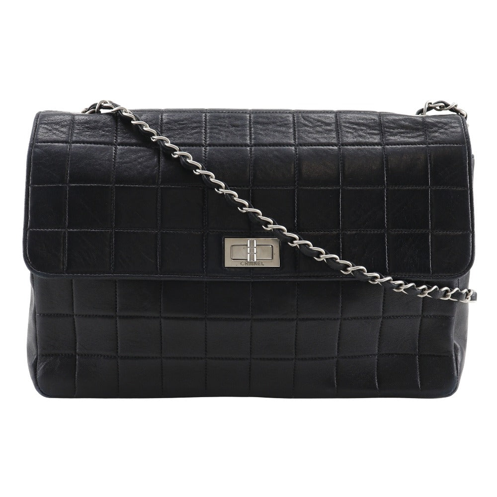Chanel lambskin ChainShoulder 2.55 chocolate bar Black Shoulder Bag