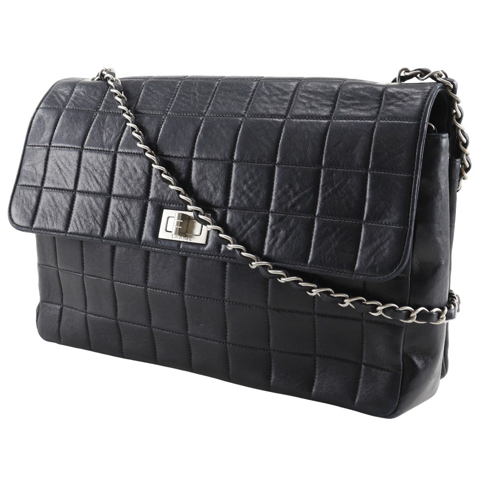 Chanel lambskin ChainShoulder 2.55 chocolate bar Black Shoulder Bag