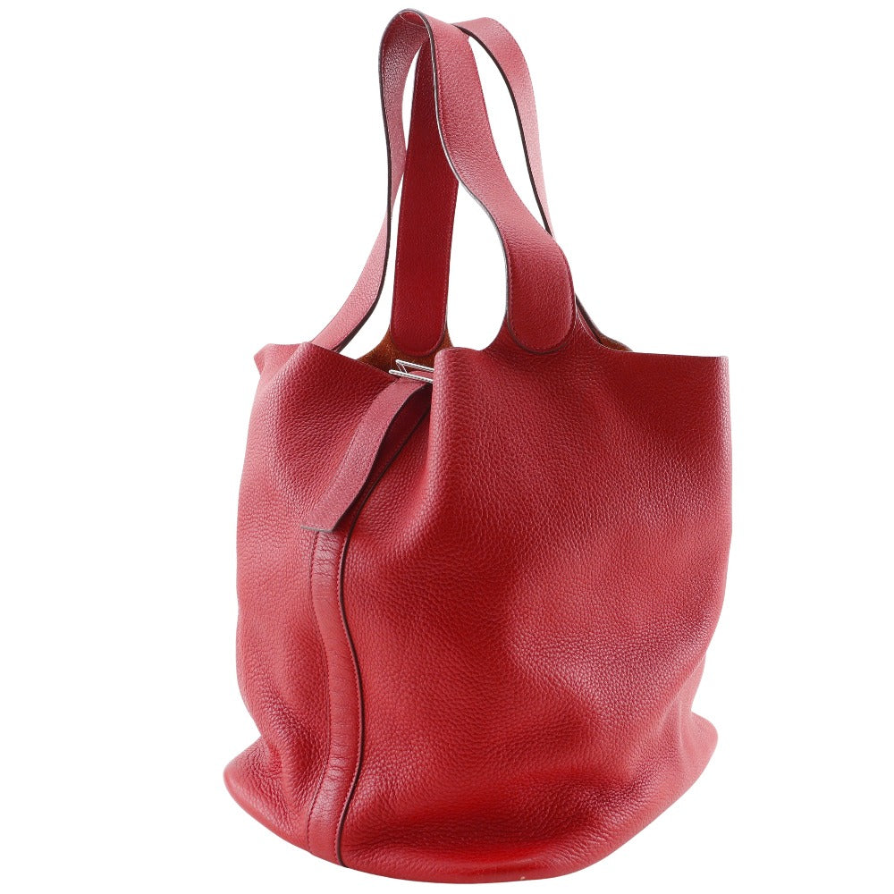 Hermes Tote Bag Taurillon Clemence Picotan Tgm Red