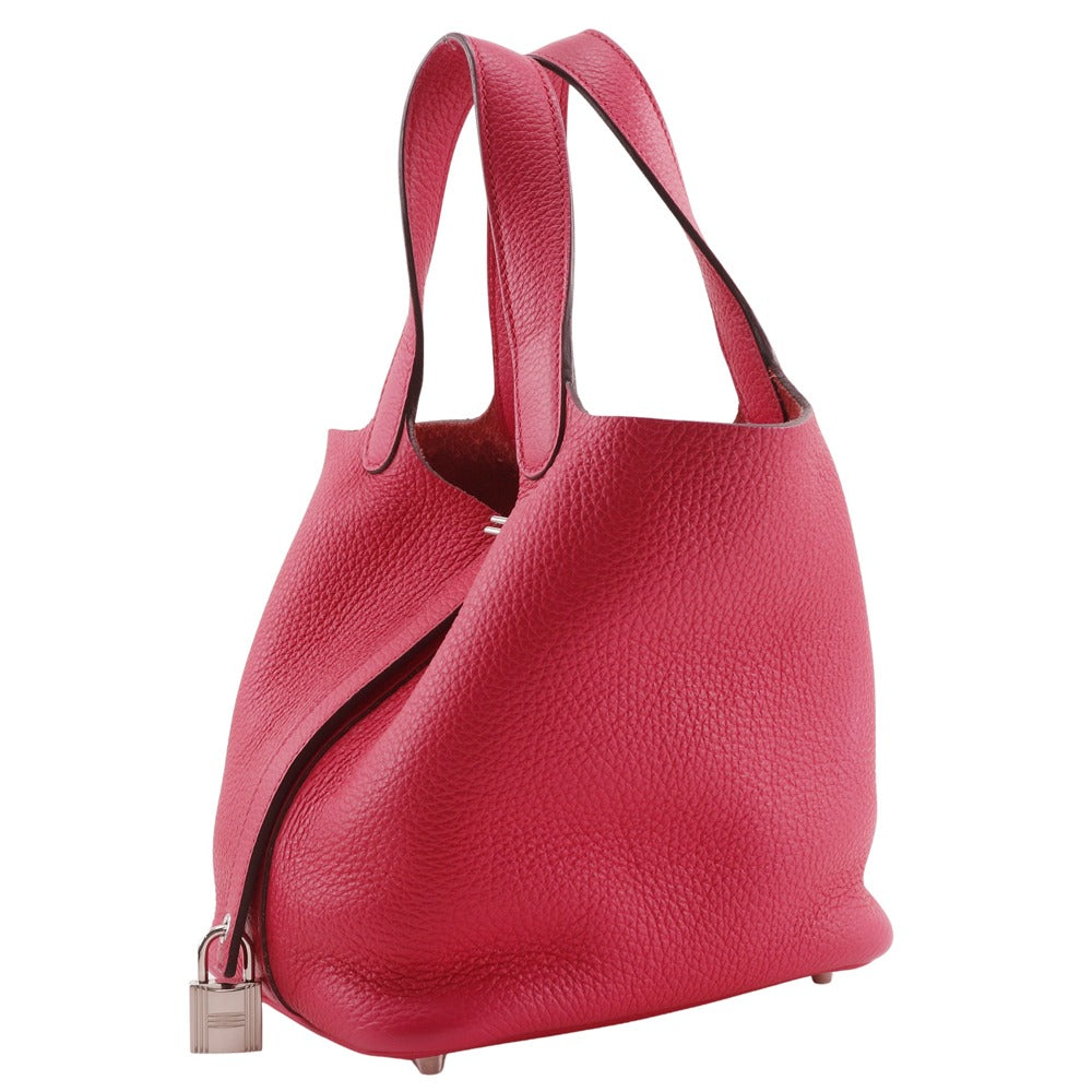 Taurillon Clemence Picotan Rock Pm Pink Travel Bag
