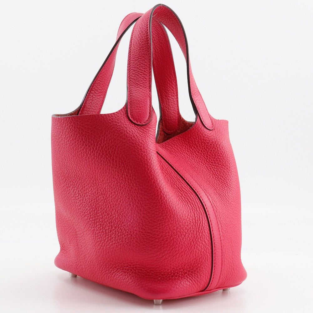 Taurillon Clemence Picotan Rock Pm Pink Travel Bag