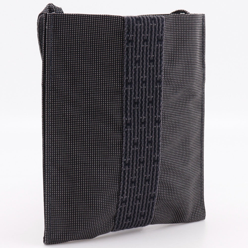 Hermes Shoulder Bag Her Line Pochette Canvas Nylon Gray
