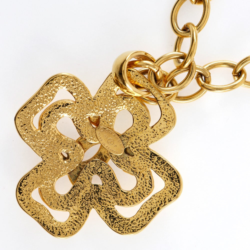 CHANEL Necklace Plated Gold gold   cross COCO Mark Women