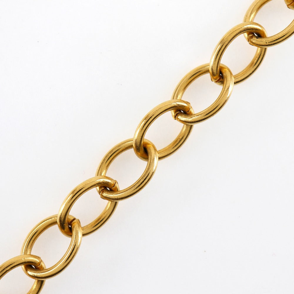 CHANEL Necklace Plated Gold gold   cross COCO Mark Women