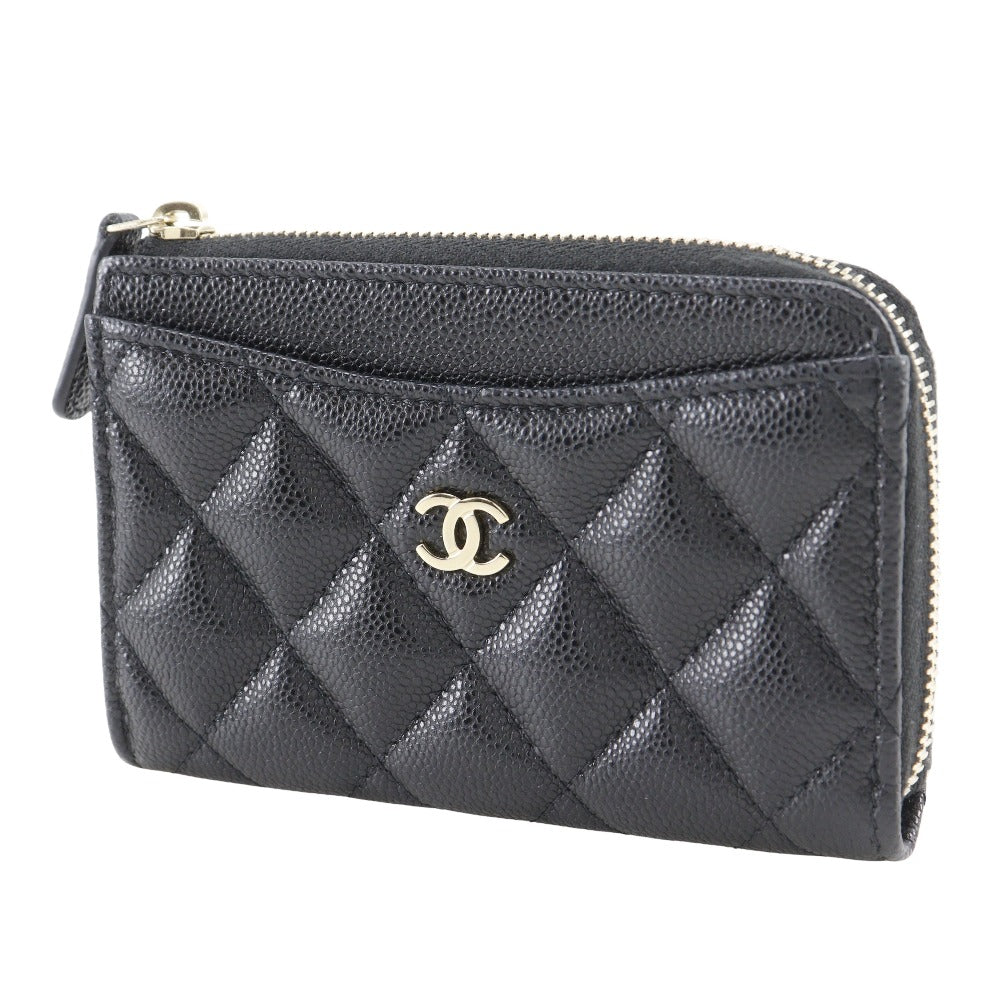 Chanel Coin Caviar skin L-shaped fastener Matrasse Black Handbag
