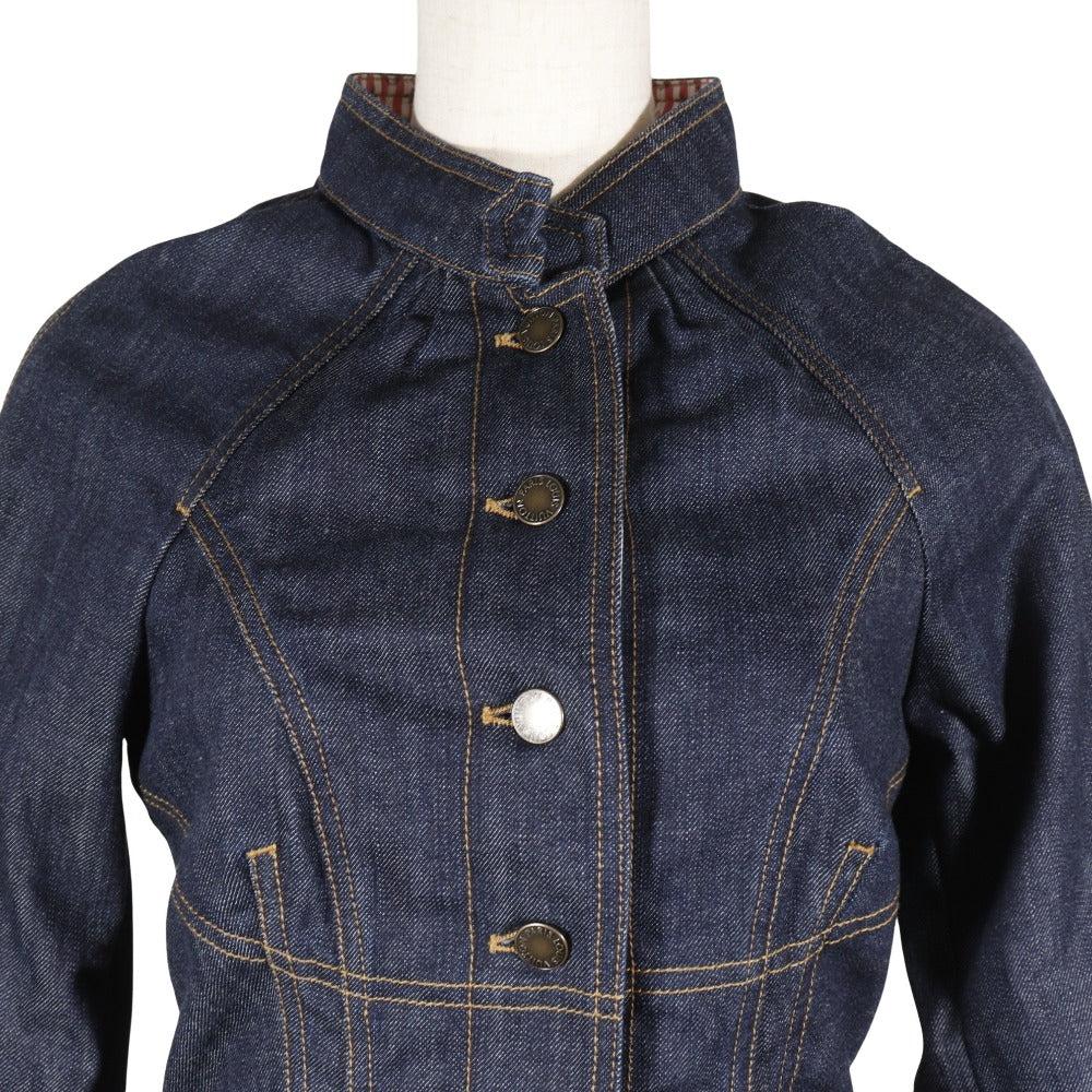 Louis Vuitton Jacket Polyurethane Logo Button B Monogram Denim Cotton Navy Apparel