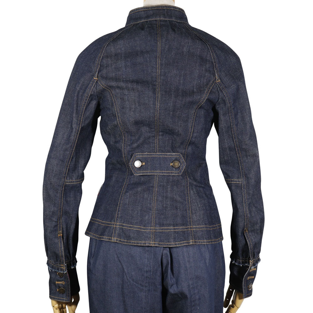 Louis Vuitton Jacket Polyurethane Logo Button B Monogram Denim Cotton Navy Apparel