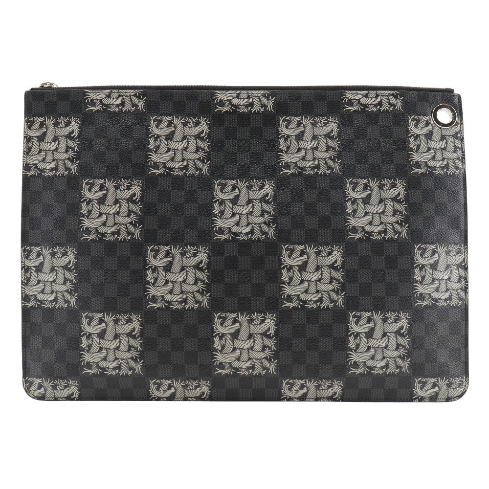 Louis Vuitton M61232 Damier Grafitto Christopher nemes Canvas Black Clutch Bag