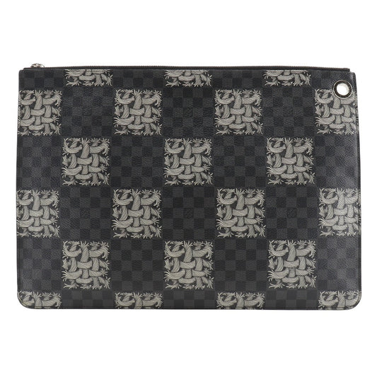 Louis Vuitton M61232 Damier Grafitto Christopher nemes Canvas Black Clutch Bag
