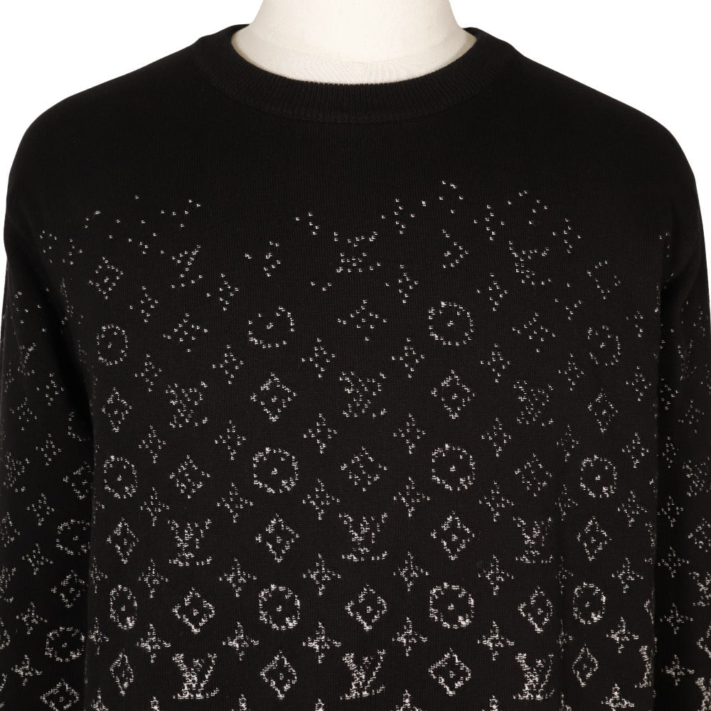 Louis Vuitton sweater RM232Q USO HKN44W Gradation Monogram Cotton Black Apparel
