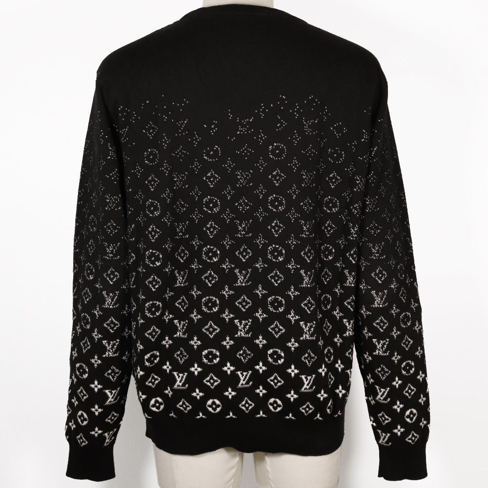 Louis Vuitton sweater RM232Q USO HKN44W Gradation Monogram Cotton Black Apparel
