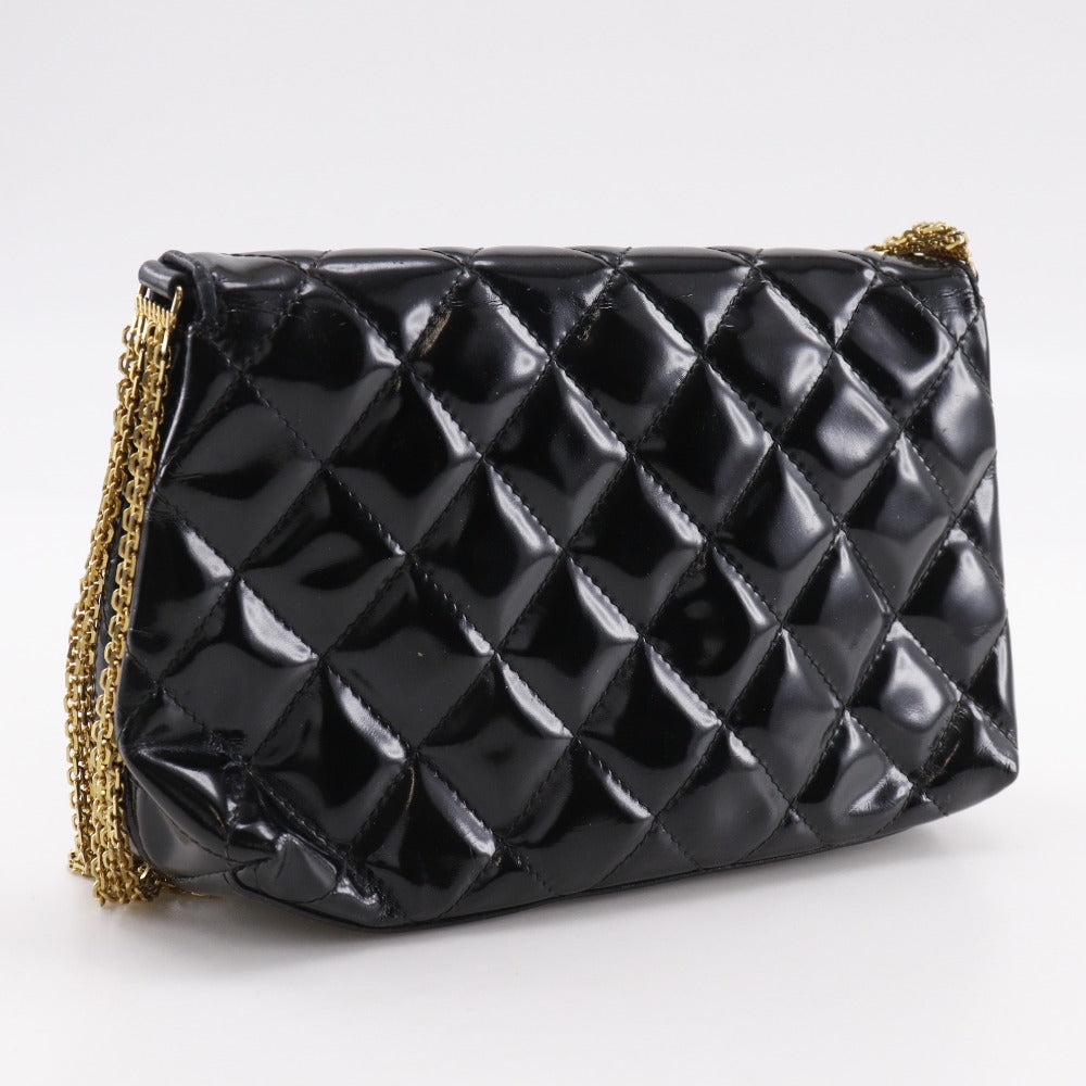 Chanel enamel Matrasse ChainShoulder Black Shoulder Bag