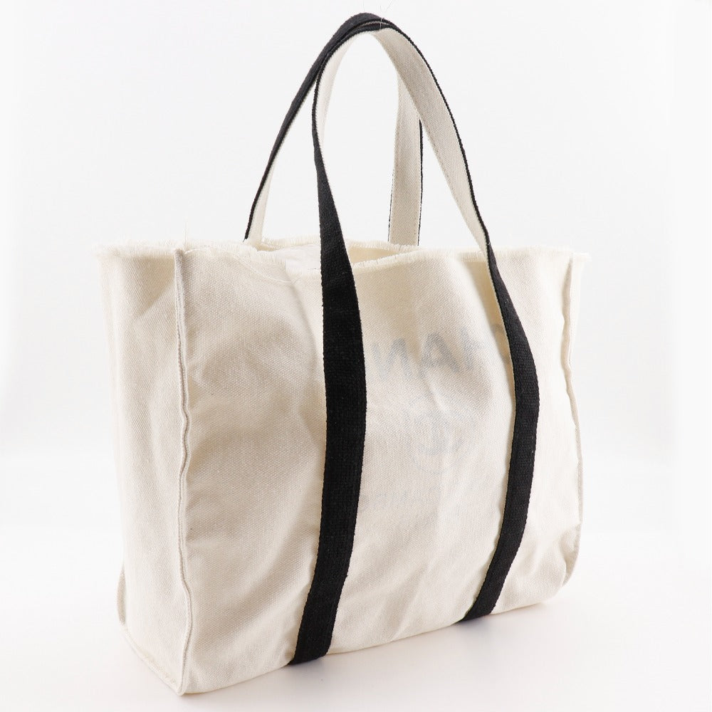 Chanel novelty COCO Mark Black White Canvas Tote Bag