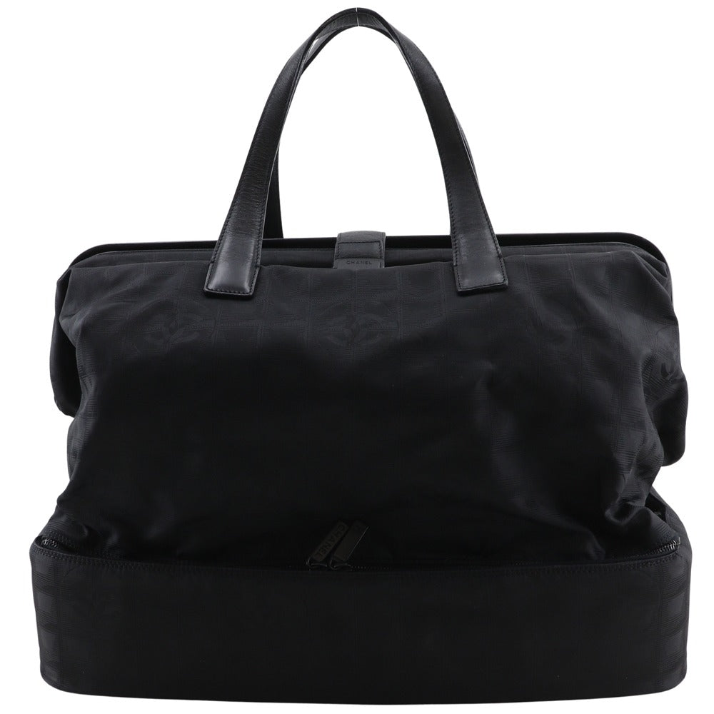 Chanel Boston Duffel Nylon New line Black Canvas Travel Bag