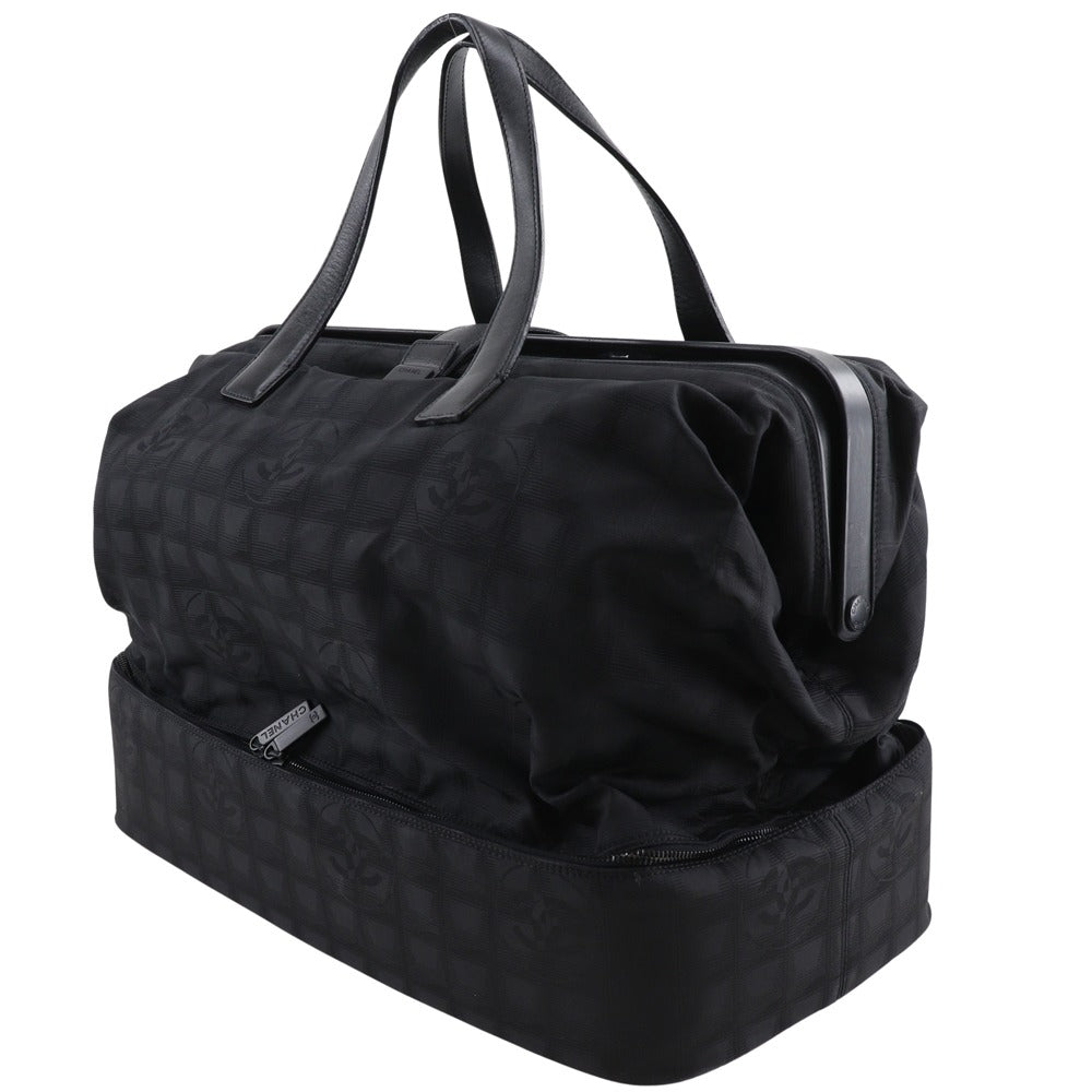 Chanel Boston Duffel Nylon New line Black Canvas Travel Bag
