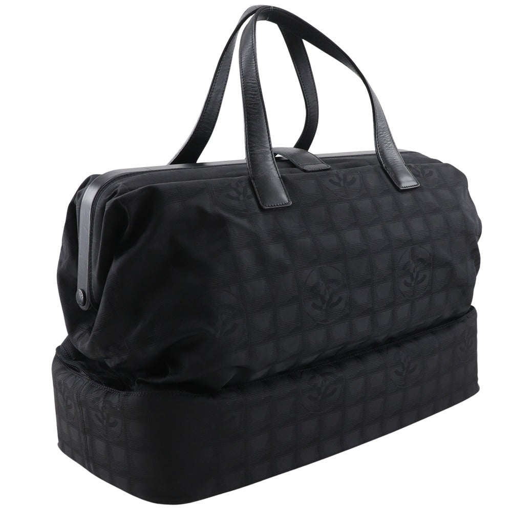 Chanel Boston Duffel Nylon New line Black Canvas Travel Bag
