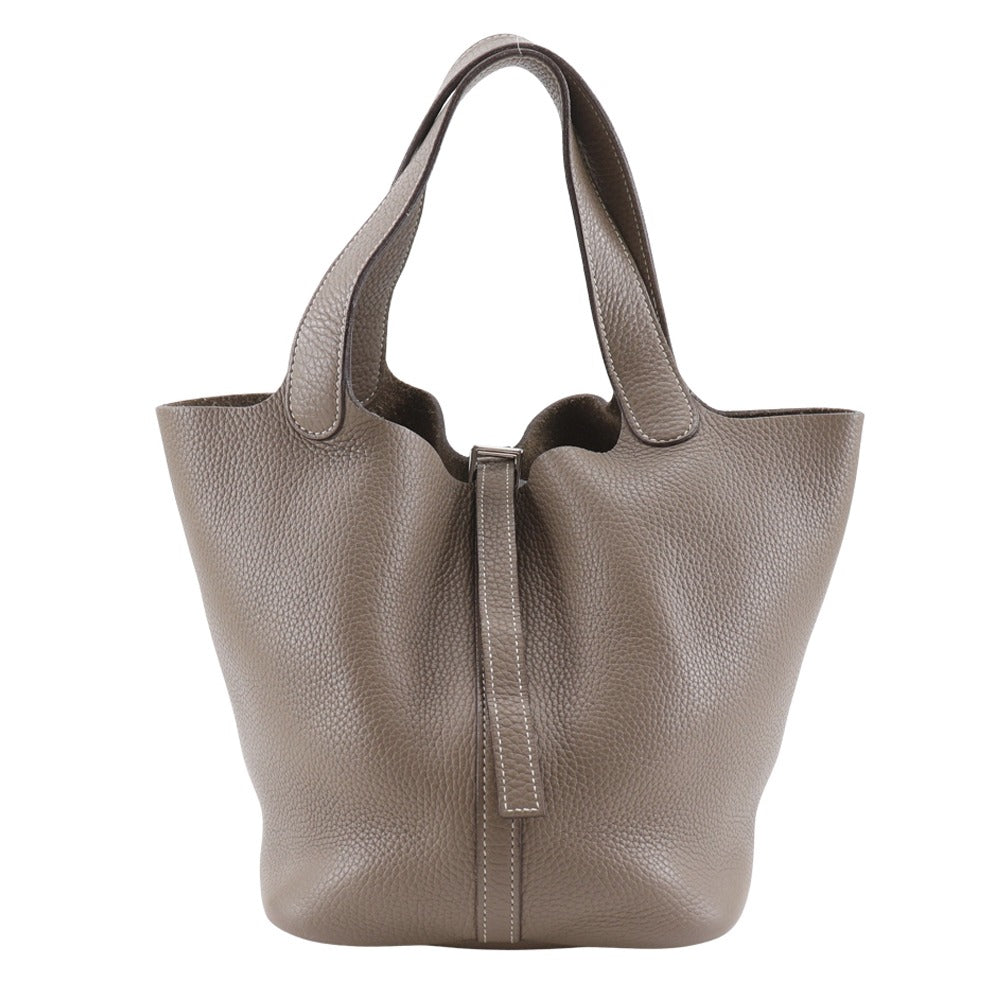 Hermes Handbag Taurillon Clemence Picotan Mm Brown Travel Bag