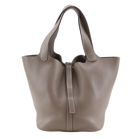 Hermes Handbag Taurillon Clemence Picotan Mm Brown Travel Bag