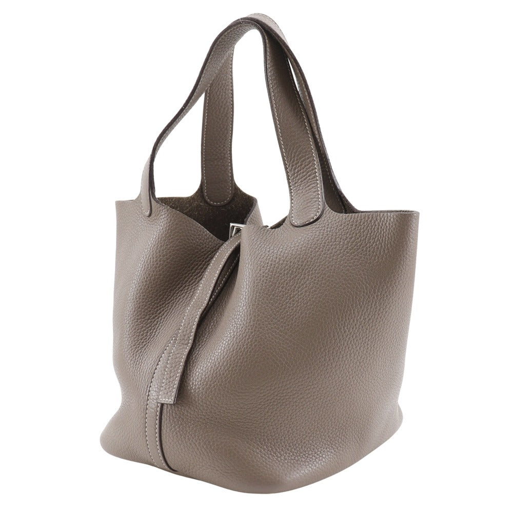 Hermes Handbag Taurillon Clemence Picotan Mm Brown Travel Bag