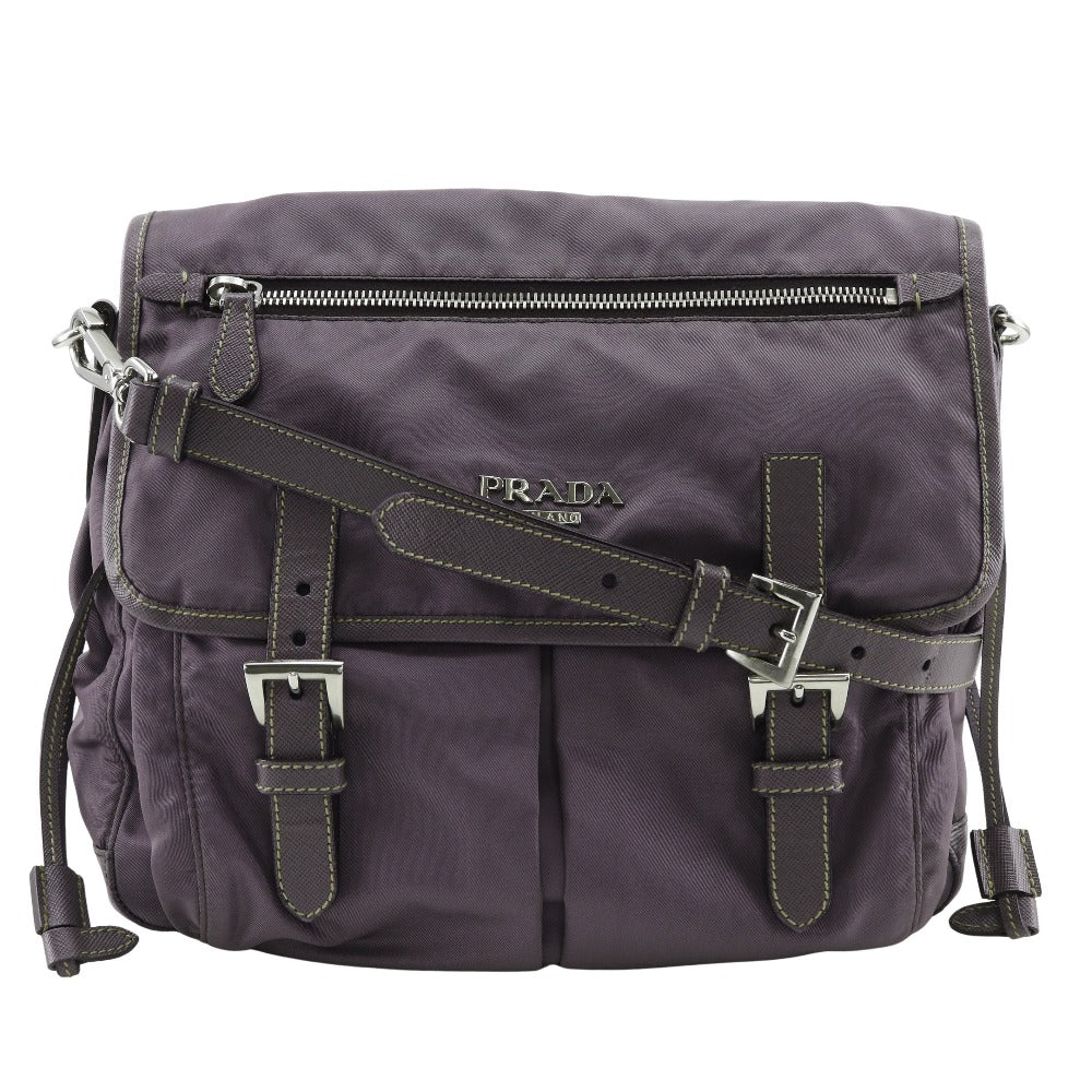 Prada 2Way Shoulder Bag Leather Nylon