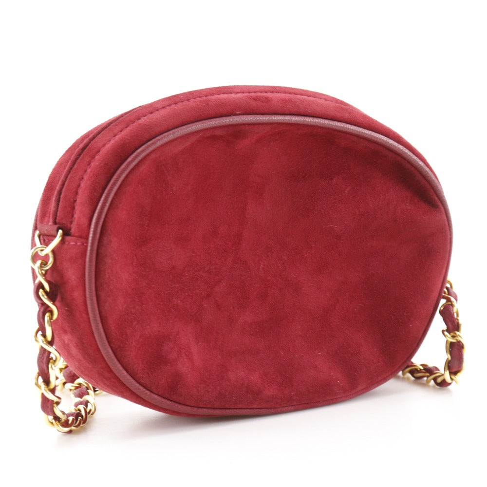 Chanel Suede pochette COCO Mark Red Clutch Bag