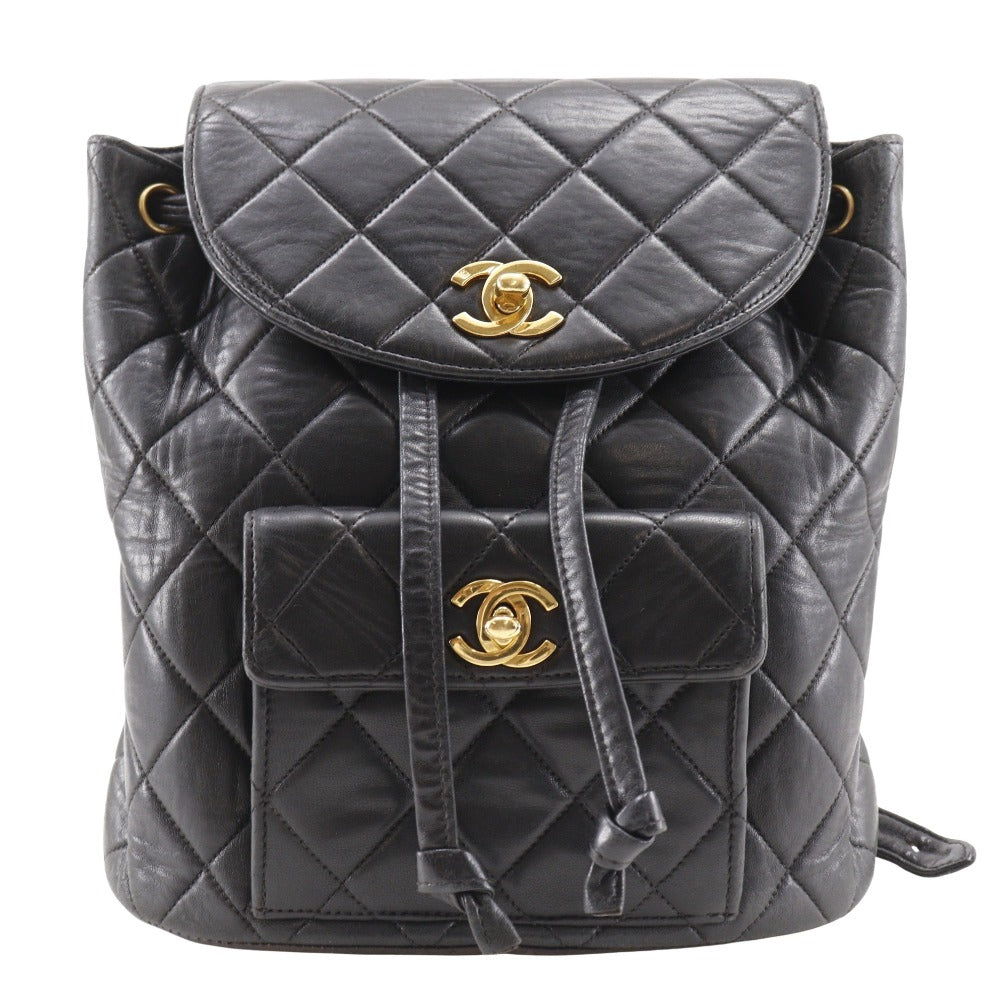 Chanel Backpack lambskin Matrasse Black 3
