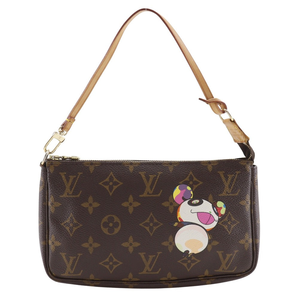 Louis Vuitton Pouch M51981 Panda Takashi Murakami Monogram Canvas Brown Clutch Bag
