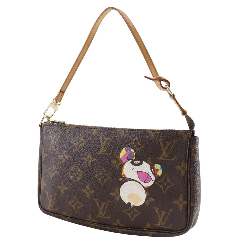 Louis Vuitton Pouch M51981 Panda Takashi Murakami Monogram Canvas Brown Clutch Bag