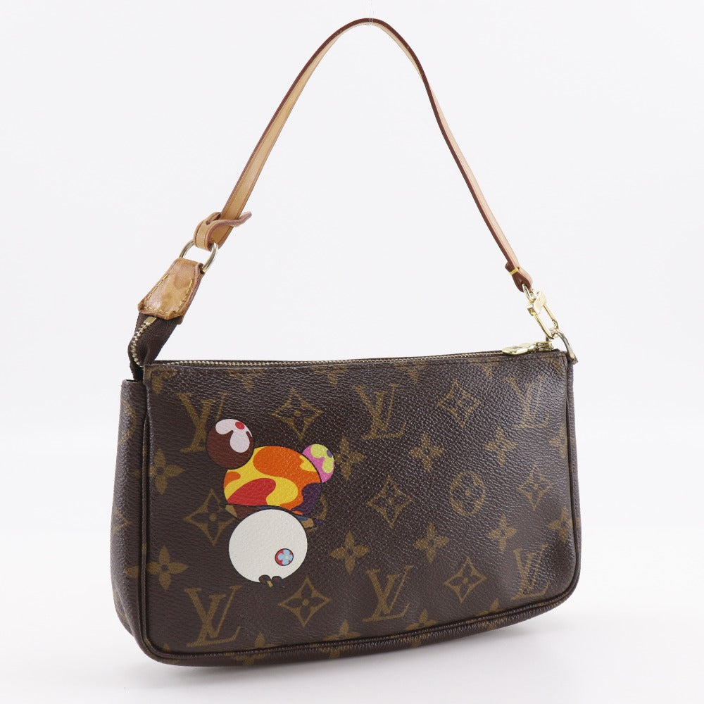 Louis Vuitton Pouch M51981 Panda Takashi Murakami Monogram Canvas Brown Clutch Bag