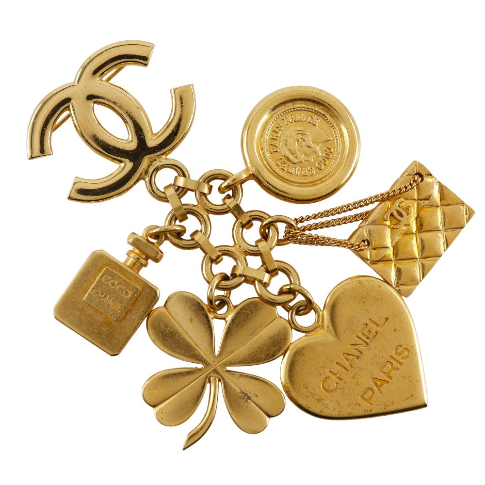 Chanel Brooch Plated Icon charm Gold Key Chain