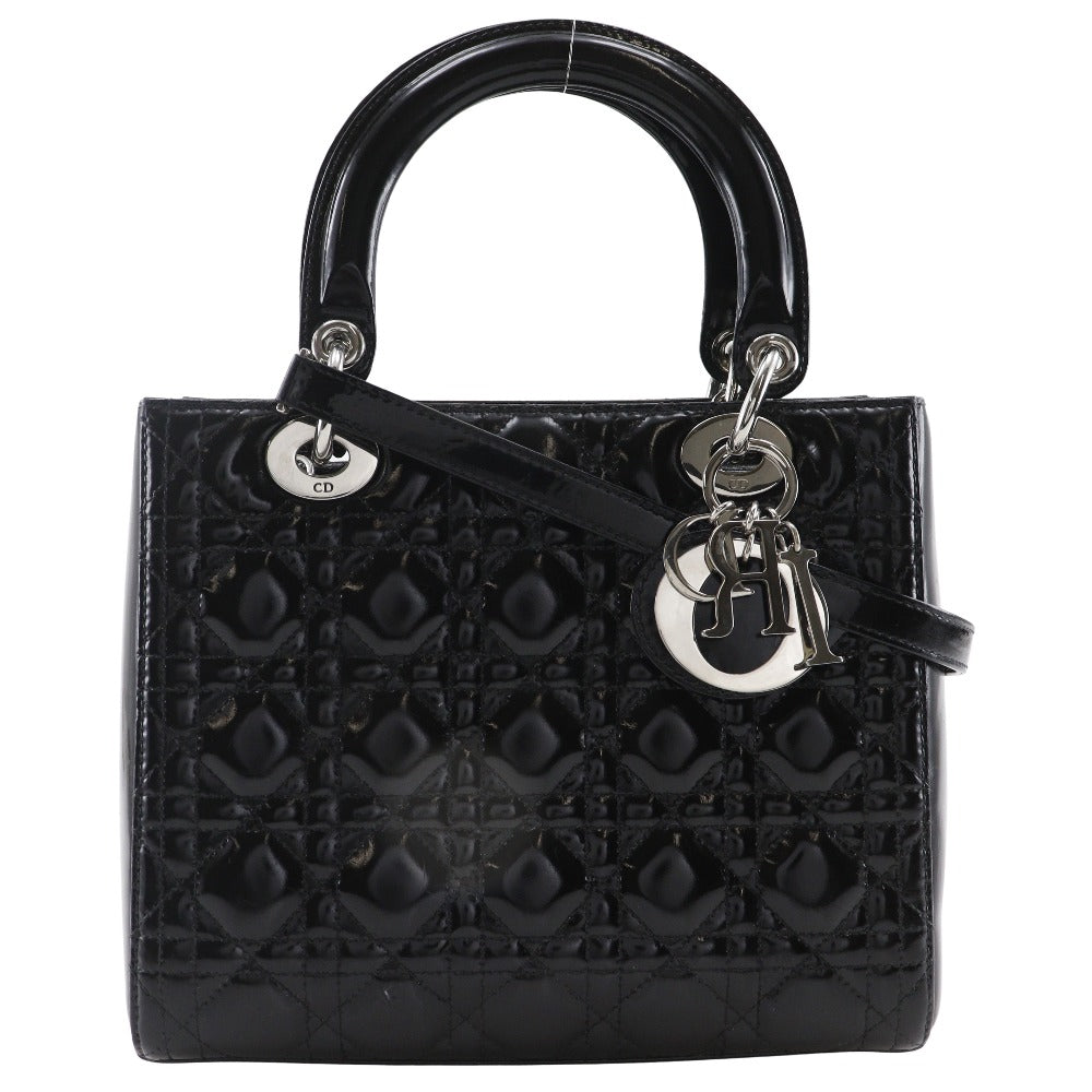 Dior Lady 2Way Bag Leather Patent Travel Bag