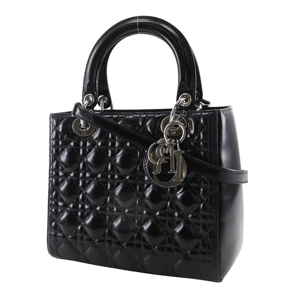 Dior Lady 2Way Bag Leather Patent Travel Bag