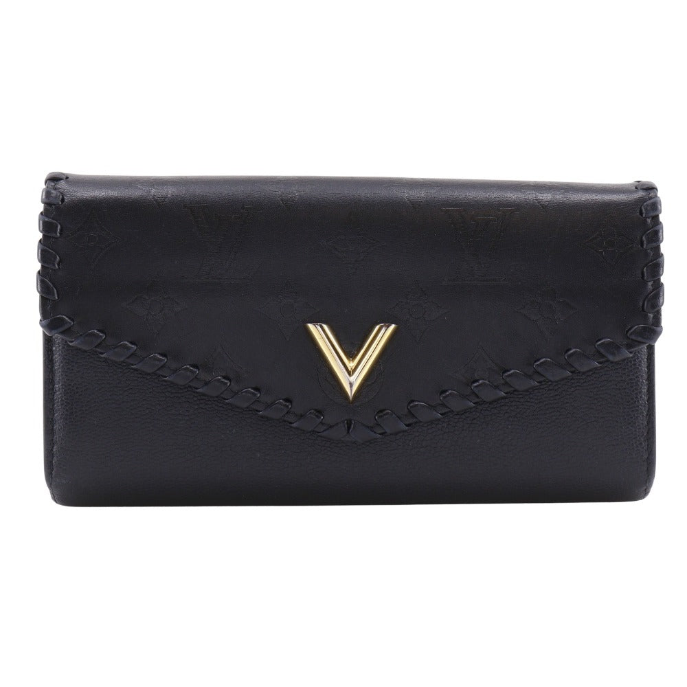 Louis Vuitton Long Purse M62059 Portefeuille Very Monogram Leather Black Wallet Case