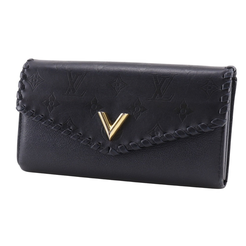 Louis Vuitton Long Purse M62059 Portefeuille Very Monogram Leather Black Wallet Case