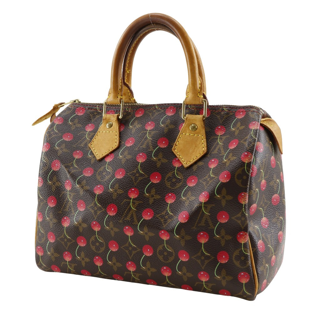 Louis Vuitton M95009 Cherry Speedy 25 Monogram Canvas Brown Handbag