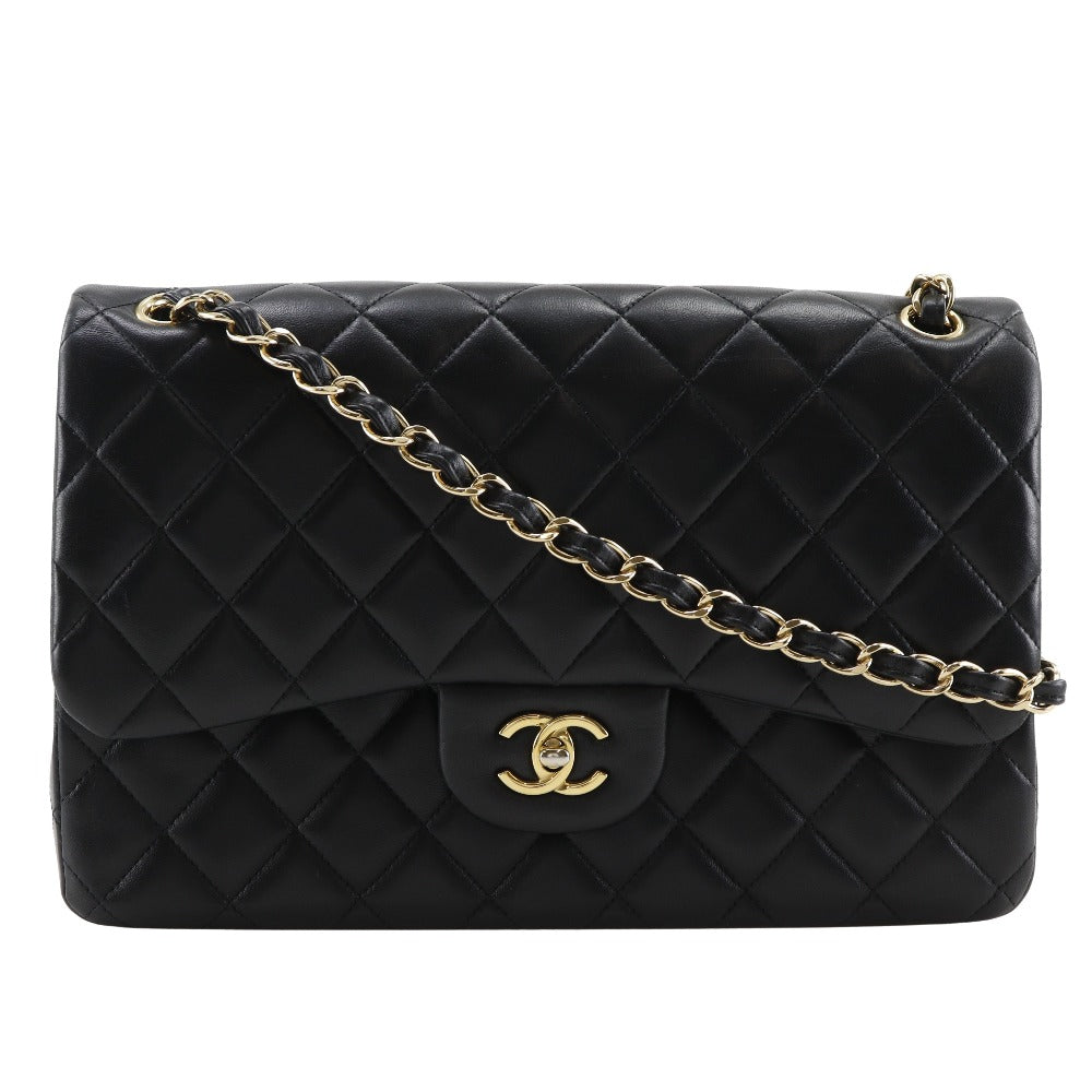 Chanel lambskin Classic Deca Trasse 30 Black Shoulder Bag