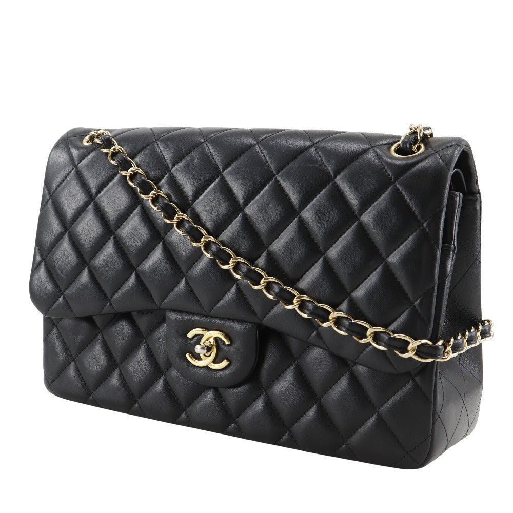 Chanel lambskin Classic Deca Trasse 30 Black Shoulder Bag