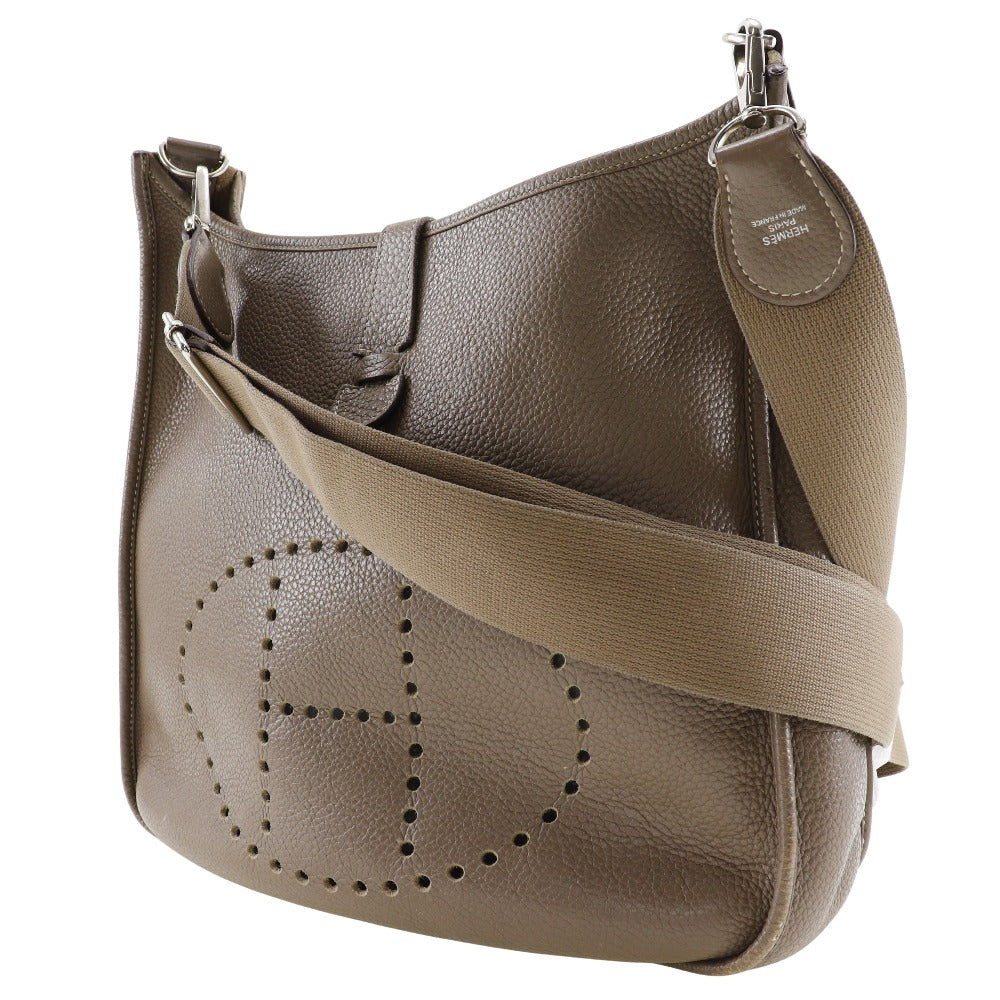 Hermes Shoulder Bag Taurillon Clemence Silvermetal Evelyn Gm Women