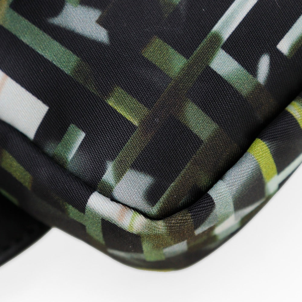Fendi Shoulder Bag 7Va472 Zucca Camouflage Pattern 3Way Body Nylon Black Bucket Clutch Bag