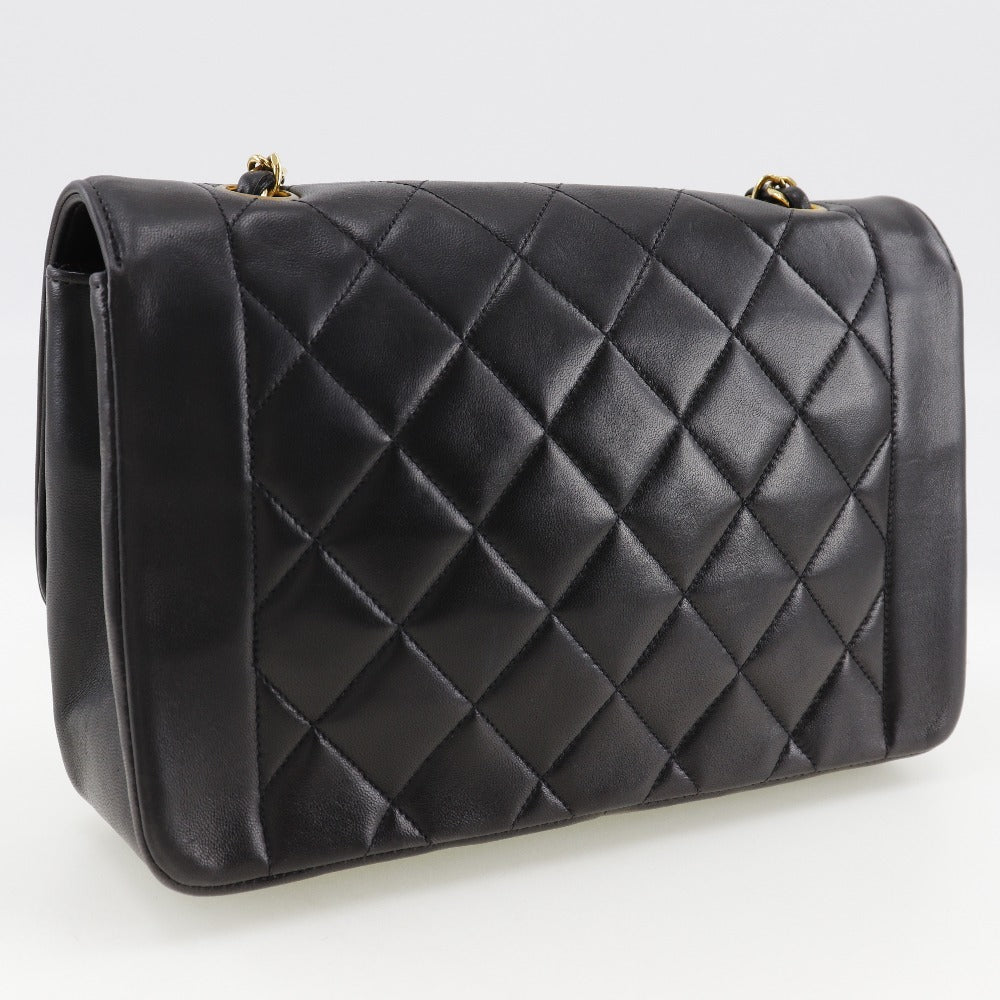 Chanel lambskin Diana ChainShoulder Black Shoulder Bag