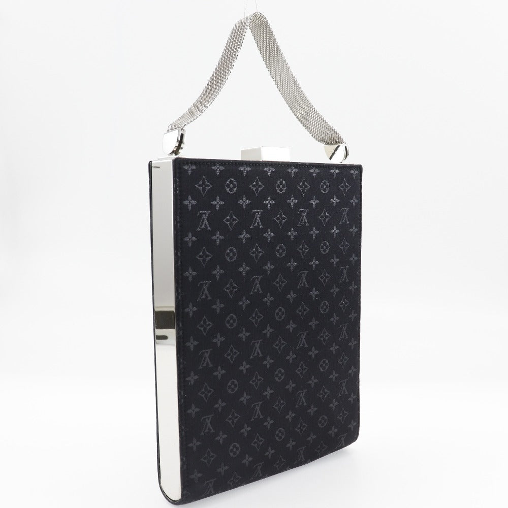 Louis Vuitton M92100 Party Angers GM Monogram Satin Black Handbag