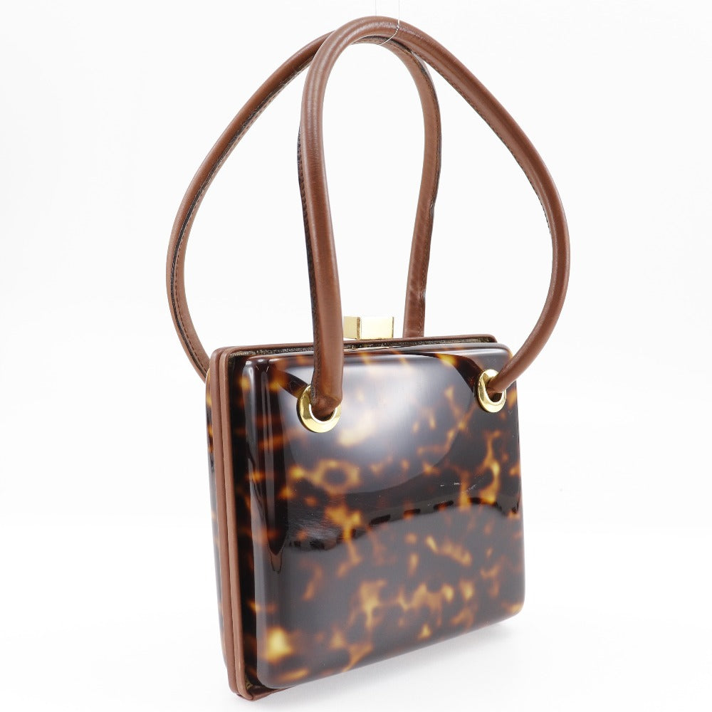 Fendi Handbag Plastic Party Bag Ff Women Leather Brown Travel Bag