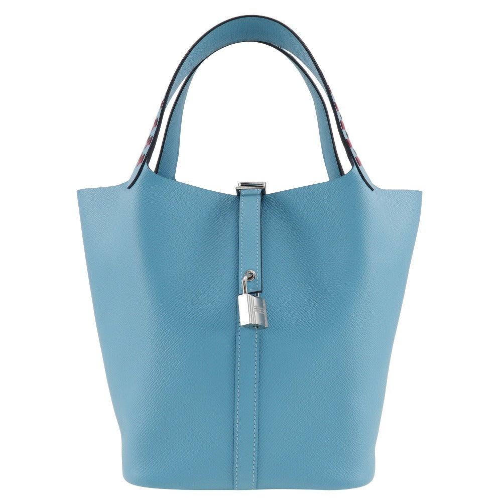 Epsom Light Tresage Pico Lock Mm Women Blue Tan Travel Bag