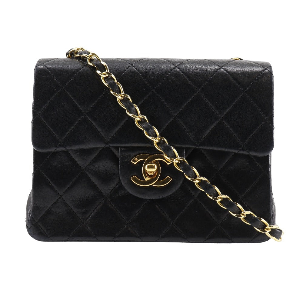 Chanel lambskin Matrasse ChainShoulder Black Shoulder Bag