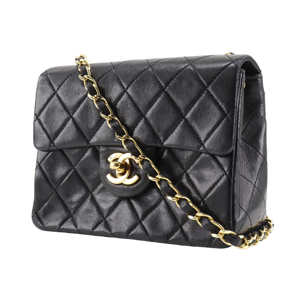 Chanel lambskin Matrasse ChainShoulder Black Shoulder Bag