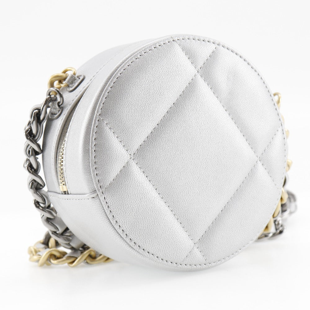Chanel Calfskin 19 Silver Shoulder Bag