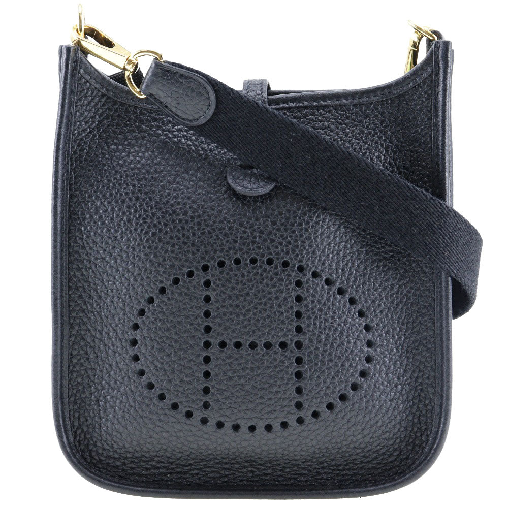 Shoulder Bag Taurillon Clemence Metal Amazone Evelyn Black Gold