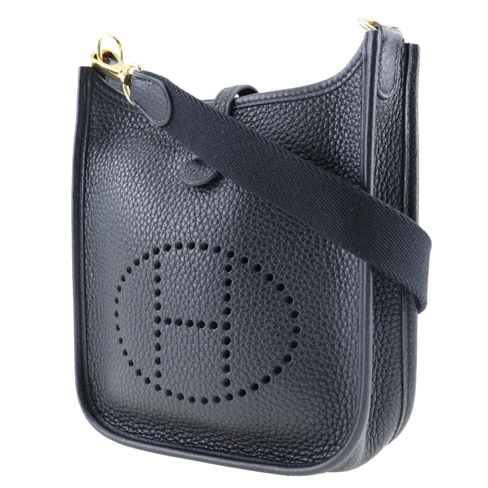 Shoulder Bag Taurillon Clemence Metal Amazone Evelyn Black Gold
