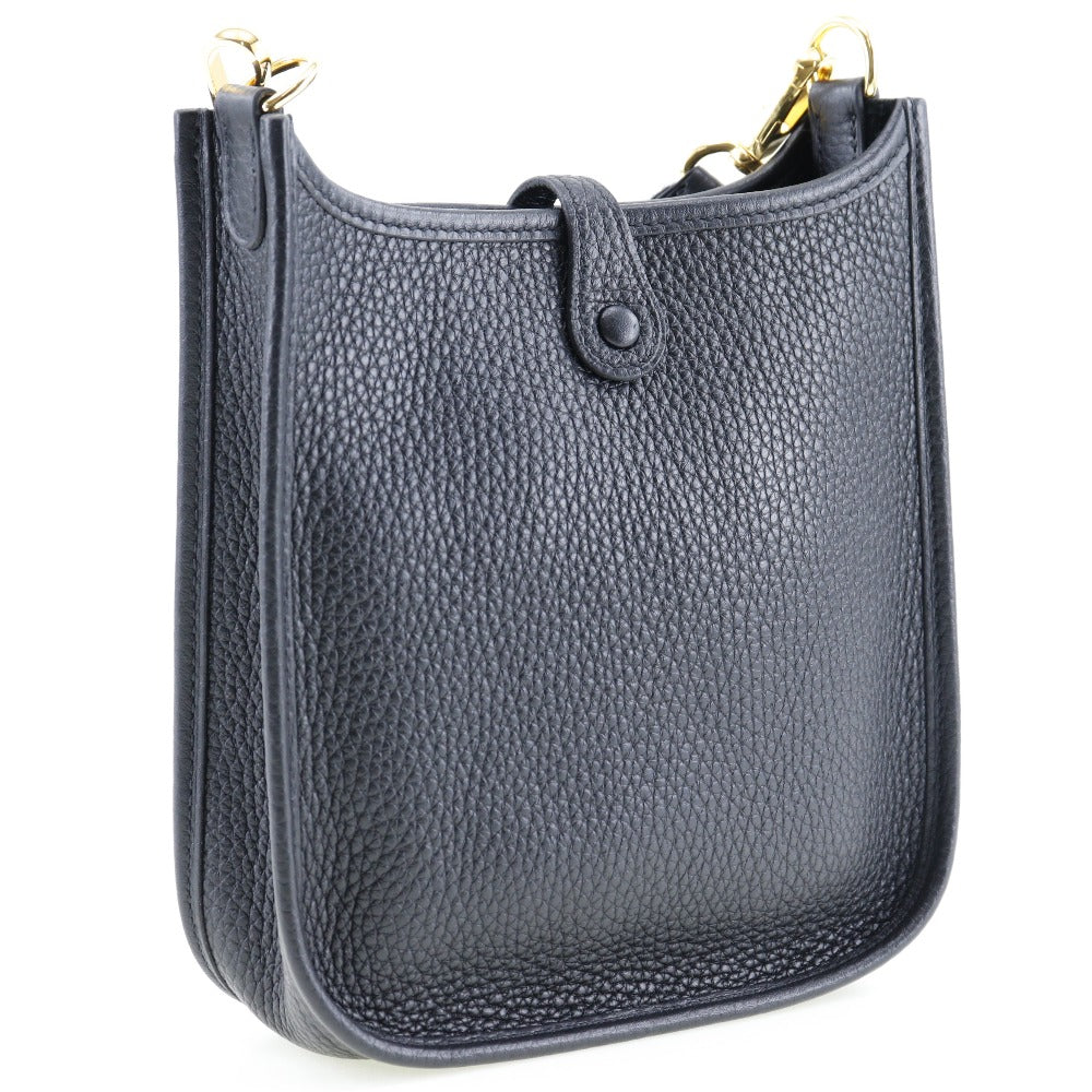 Hermes Shoulder Bag Taurillon Clemence Amazone Evelyn Tpm Women Metal Black Gold