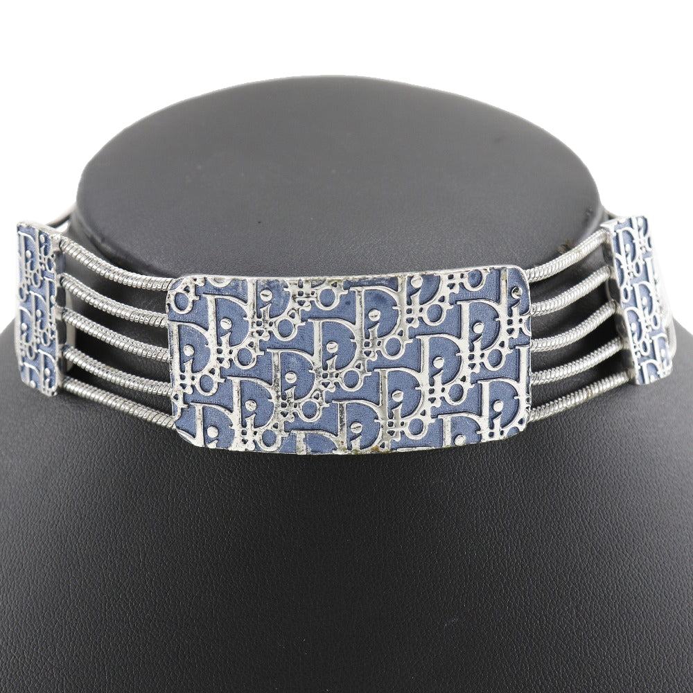 Dior Choker Metallic Hooks Trotter Women Handbag Silver Travel Bag